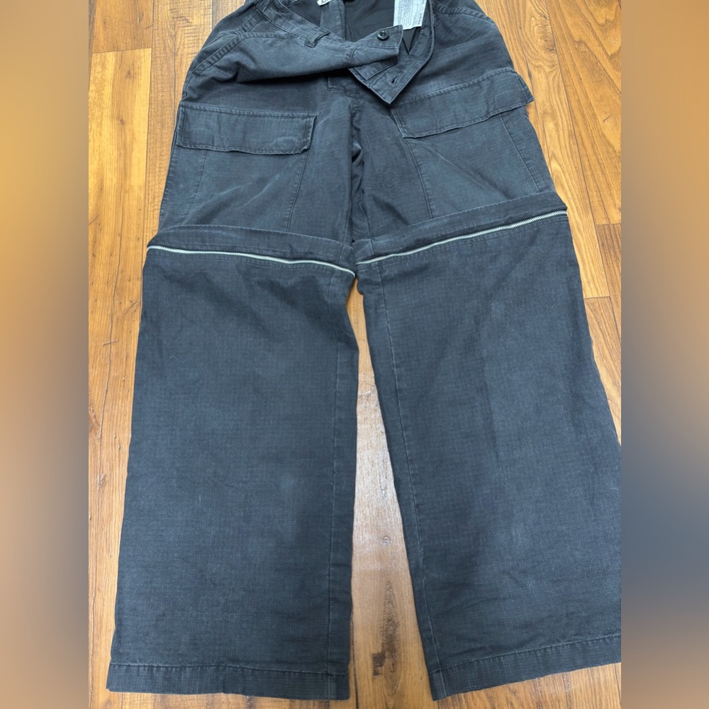 Acne studios wide legged baggy non rip convertible cargo pants